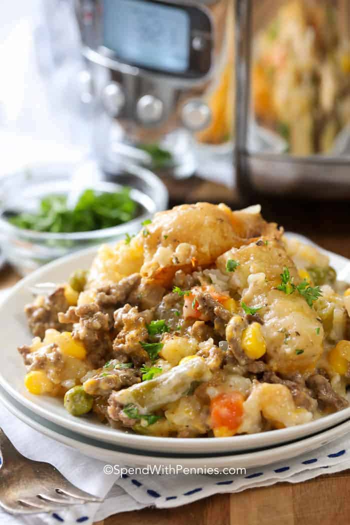 Tater Tot Casserole in the Slow Cooker