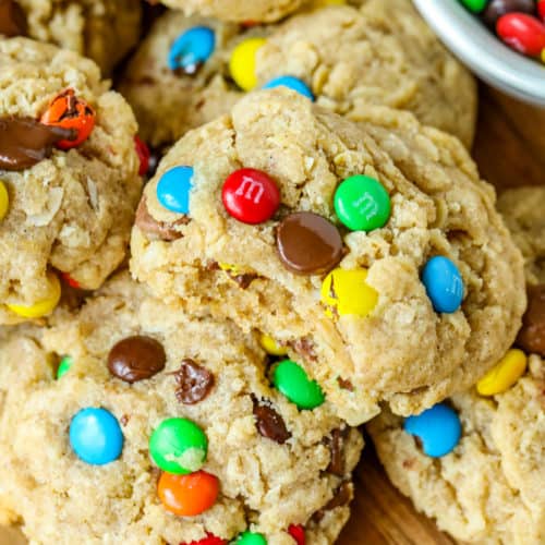 monster cookie with a bite out of it