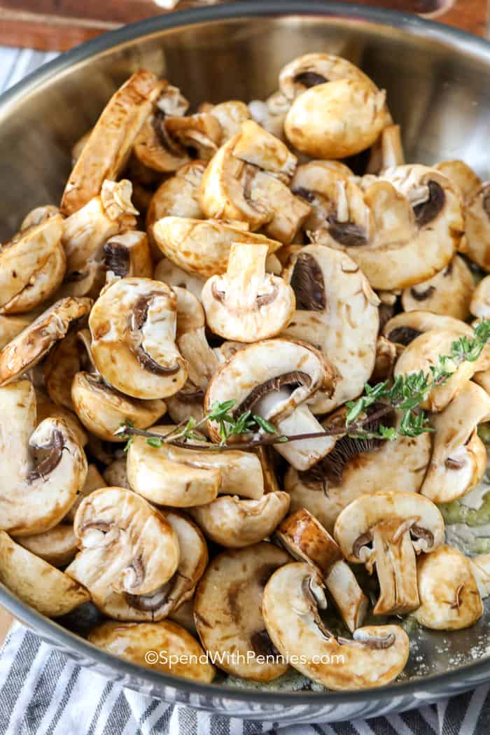 Uncooked Sauteed Mushrooms with Garlic