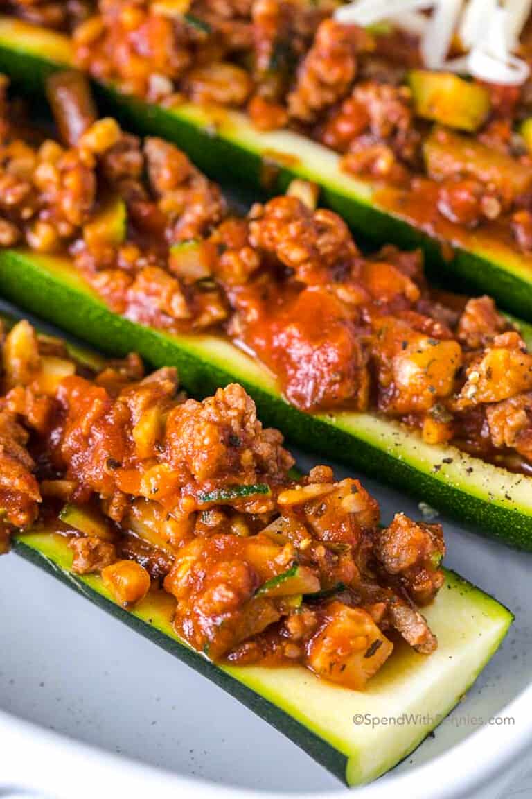 Easy Stuffed Zucchini Boats Spend With Pennies