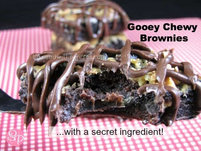 gooey chewy brownies (with a secret ingredient)!