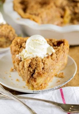 The BEST Apple Crumb Pie! This is truly the best apple pie recipe you'll ever make! Loaded with fresh tart apples and topped with a sweet brown sugar crumble, this is one recipe that will be requested over and over!