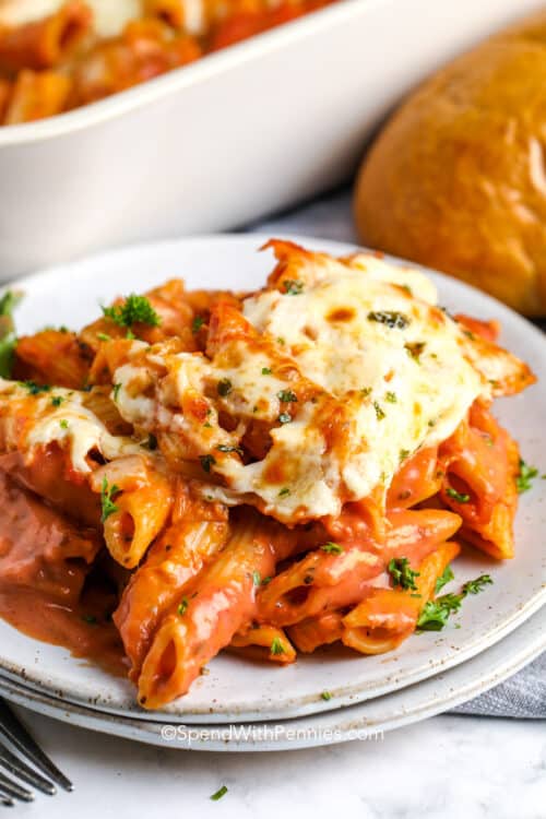 Creamy Tomato Pasta Bake Quick & Easy! - Spend With Pennies