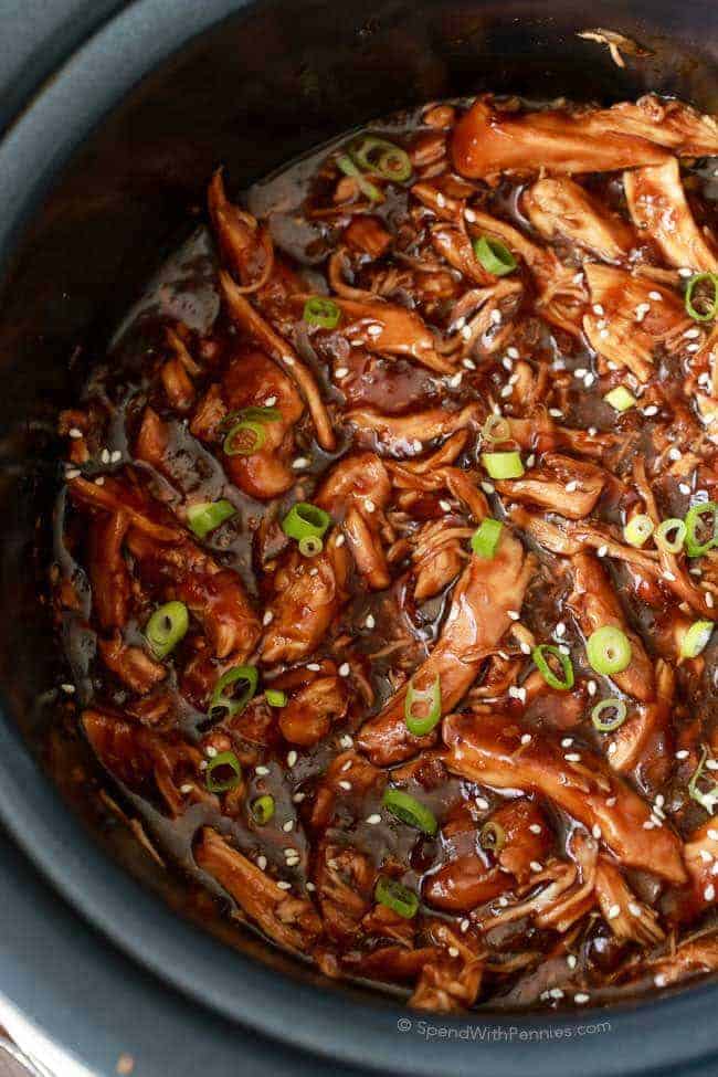 Honey garlic chicken in a crock pot