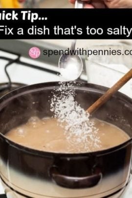 bot on the stove with salt pouring into it