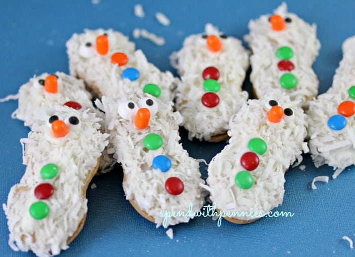 Super Cute NutterButter Snowmen with coconut