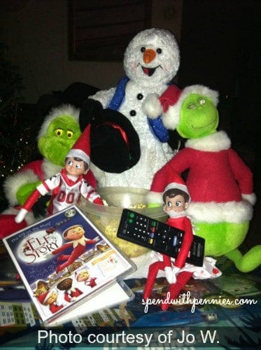 Elf on the Shelf is having movie night with Frosty and The Grinch Elf on the Shelf is having movie night with Frosty and The Grinch