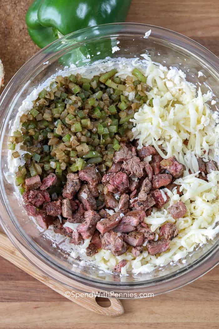 Ingredients for Cheesesteak Dip