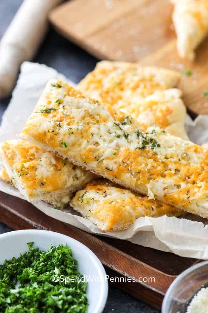 The Best Cheesy Breadsticks (Pizza Dough) Spend With Pennies
