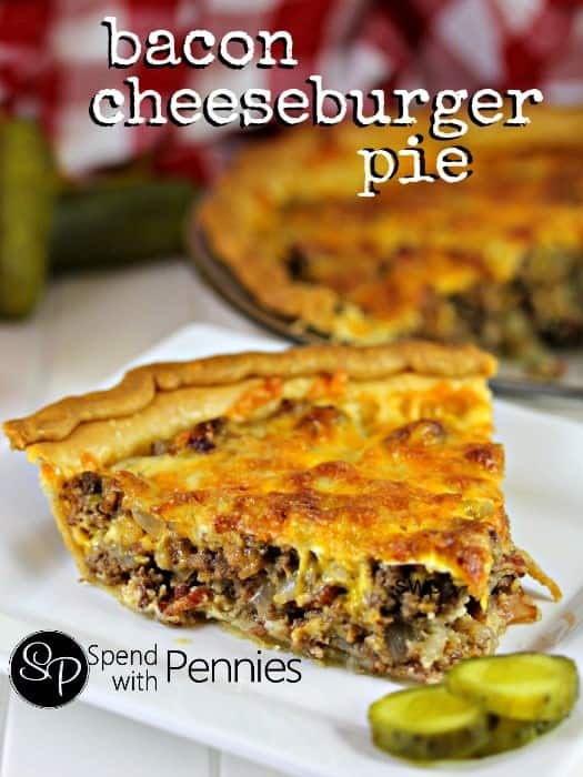 bacon cheeseburger pie with pickles