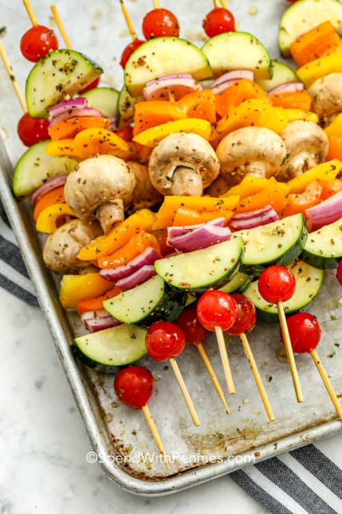 Grilled Marinated Vegetable Kabobs Spend With Pennies