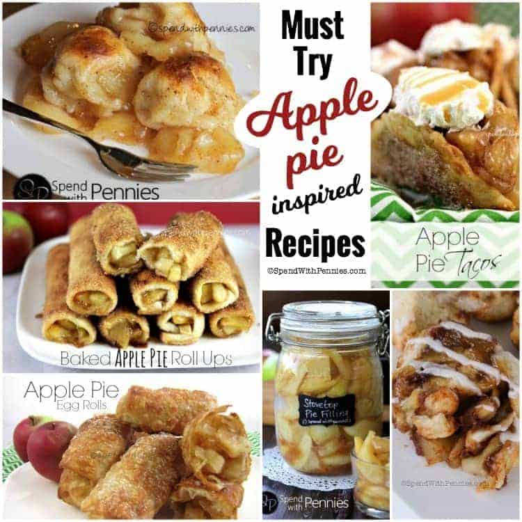 Must Try Apple Pie Inspired Recipes! From Apple Pie Egg Rolls to Apple Pie Tacos these drool worthy inspired recipes are amazing!