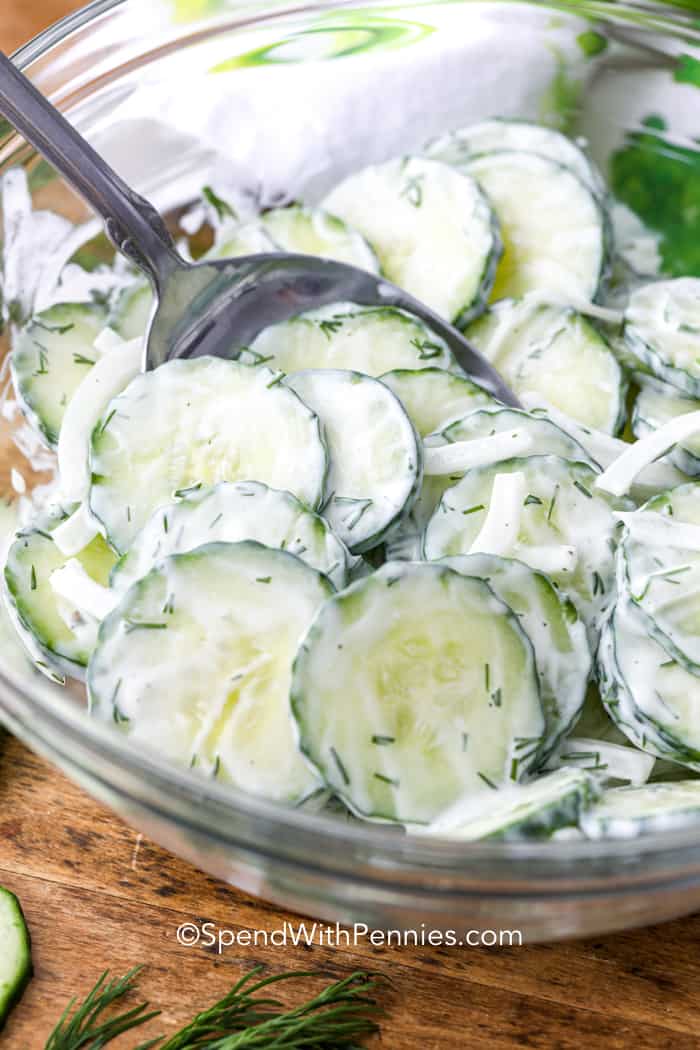 Creamy Cucumber Salad - Spend with Pennies