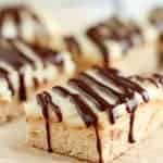 Boston Cream Blondies with chocolate on top