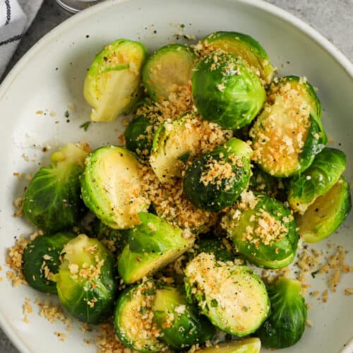 Steamed Brussels Sprouts with Crispy Crumbs Spend With Pennies