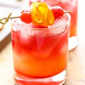 Tropical Bay Breeze Cocktail in a sunny window