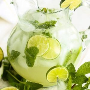 Classic Mojito in glass serving container