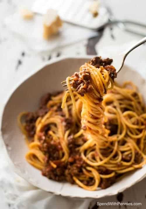 Slow Cooker Spaghetti Bolognese Spend With Pennies