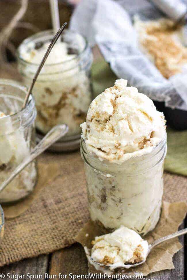 Glass mug of Key Lime Pie Ice Cream