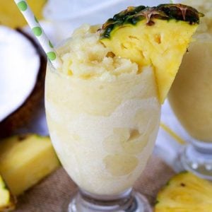 frozen pina colada in glass