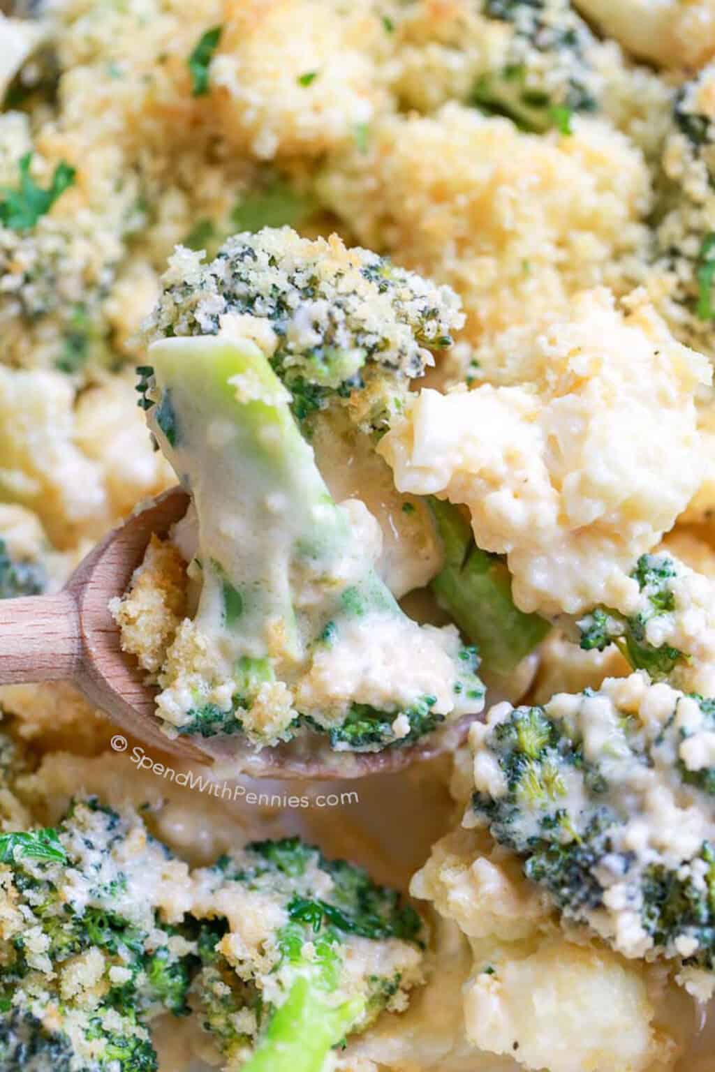 Cheesy Broccoli Cauliflower Casserole (no condensed soup) Spend With
