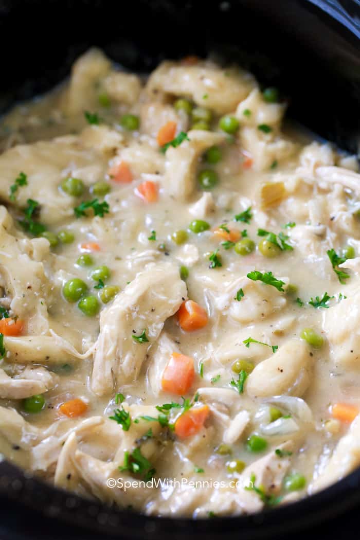 Crock Pot Chicken and Dumplings in a crock pot