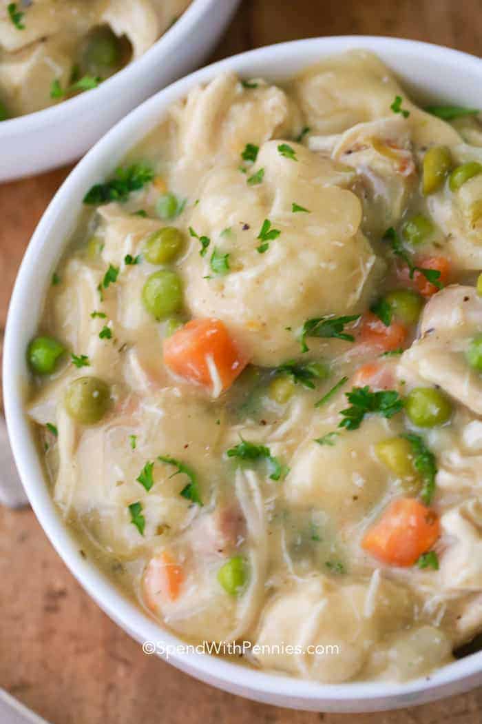 Crock Pot Chicken and Dumplings - Spend With Pennies