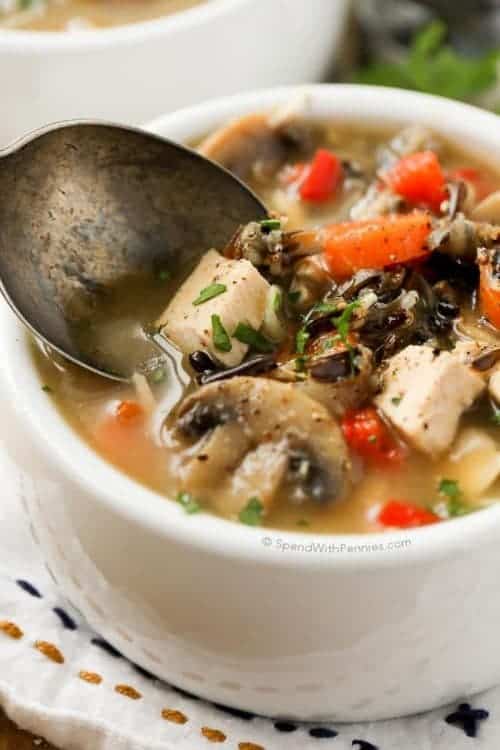 Chicken Wild Rice Soup (no cream) - Spend With Pennies