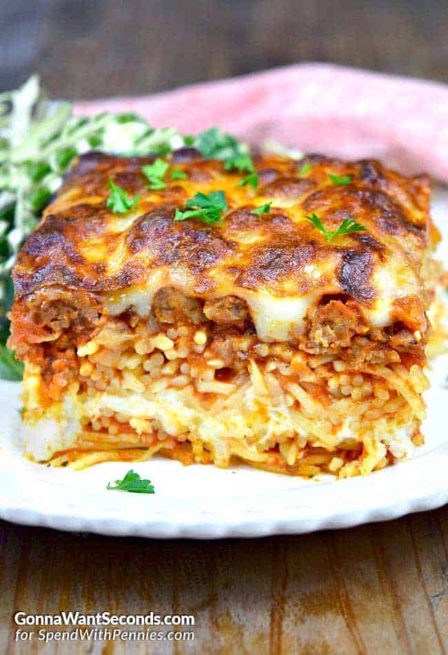 Million Dollar Spaghetti Casserole - Spend With Pennies