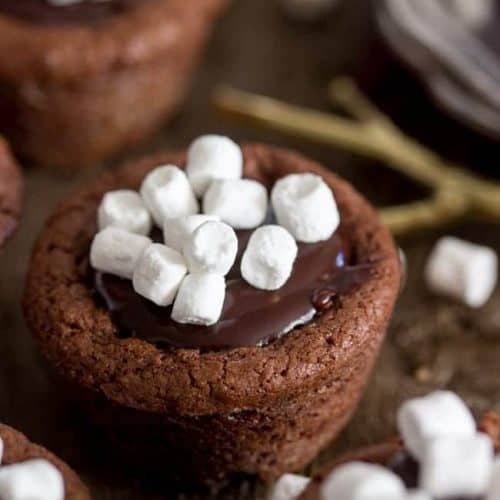 Hot Chocolate Brownie Cups