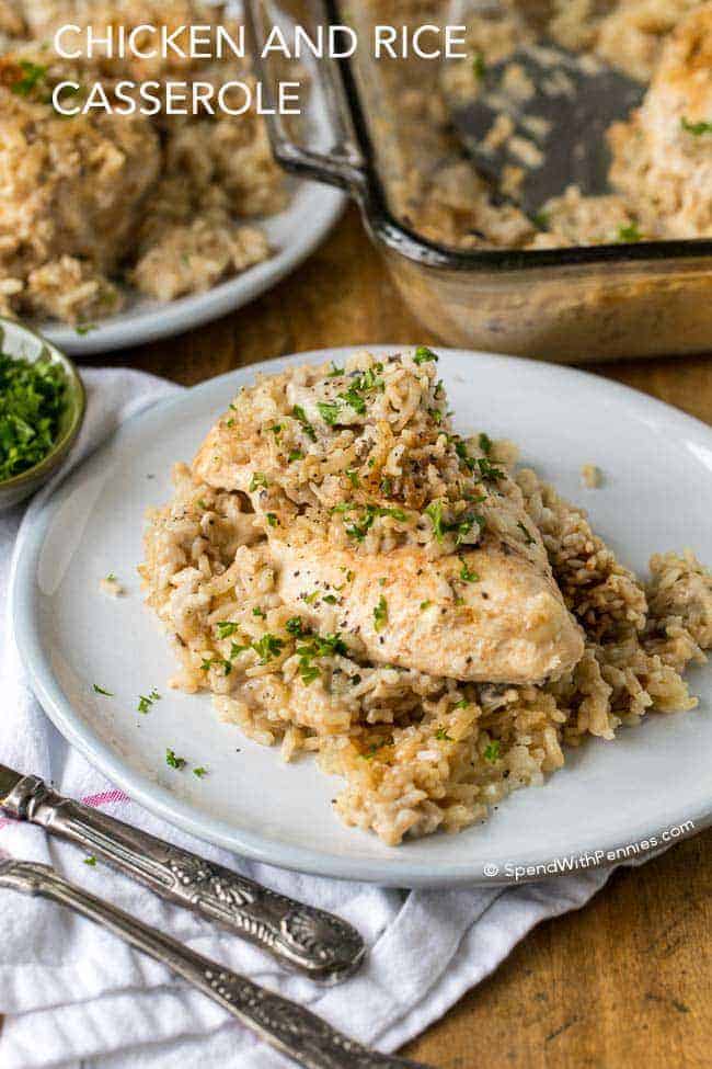 4 Ingredient Chicken Rice Casserole Spend With Pennies