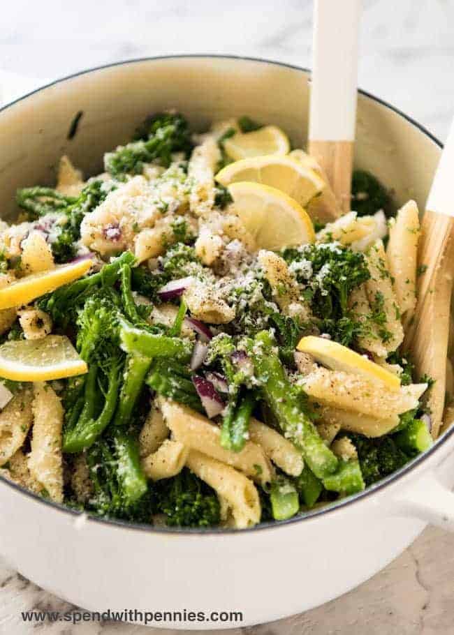 Broccolini Parmesan Pasta Salad - Spend With Pennies