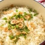 Garlic Butter Rice with green onion toppings