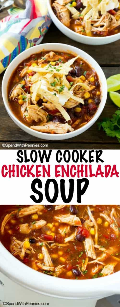 Slow Cooker Chicken Enchilada Soup Spend With Pennies