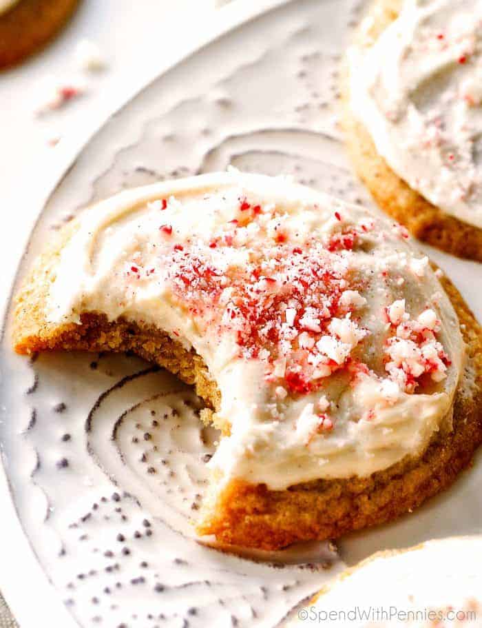 Eggnog cookies with bite out