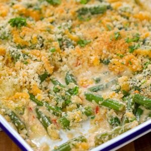Green Bean Casserole on baking dish
