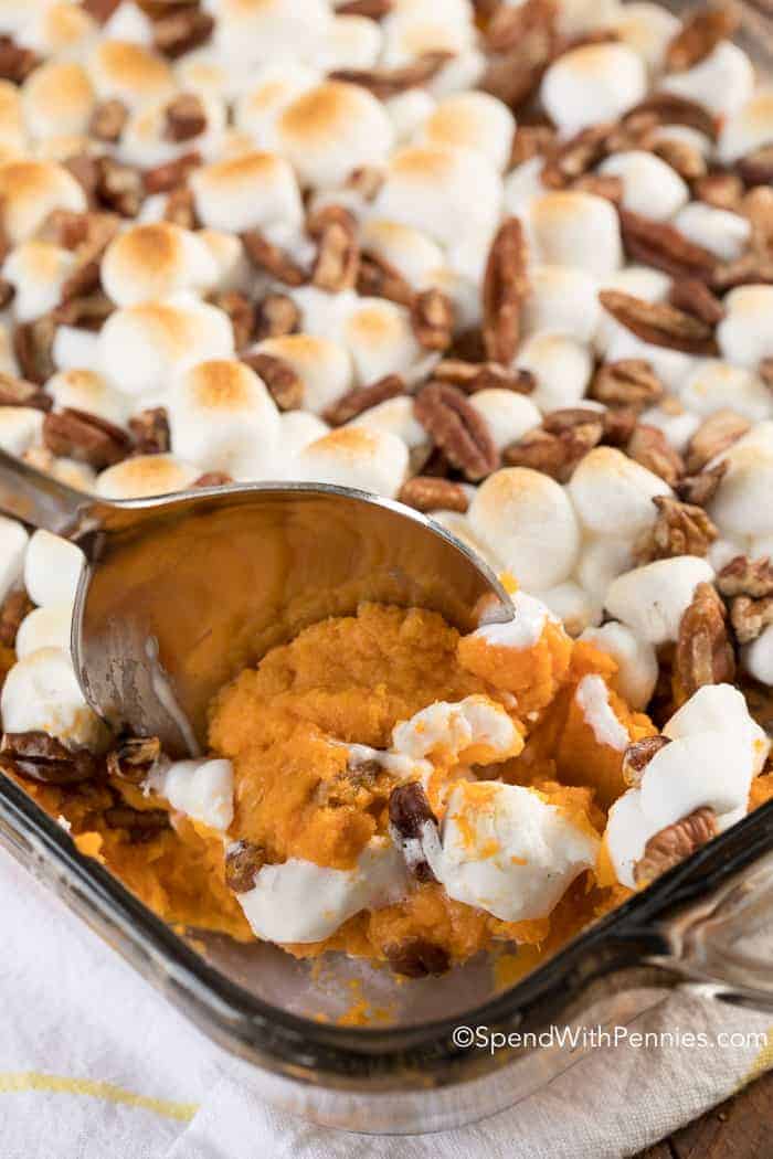 Sweet Potato Casserole {with Marshmallows} - Spend With Pennies