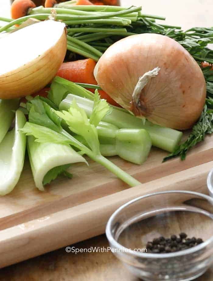 Ingredients for How to make chicken stock