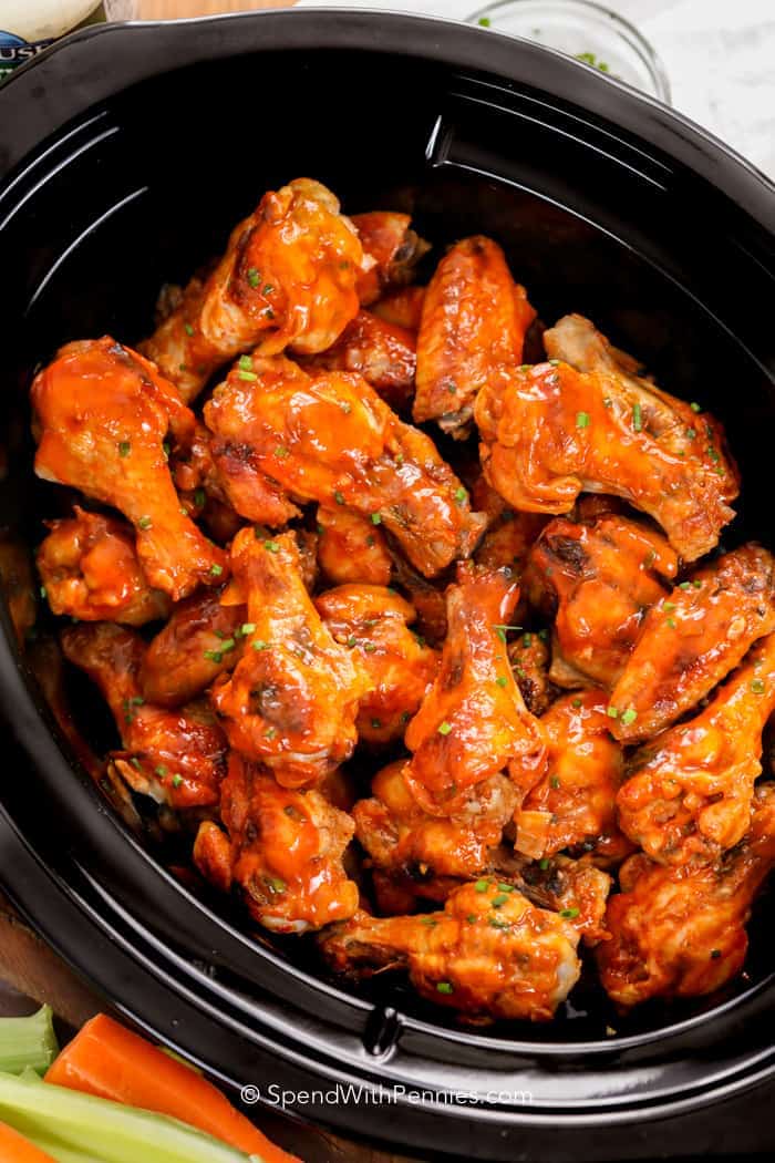 Crock Pot Chicken Wings met saus