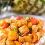 Hawaiian Chicken, sweet and tangy chicken in a sticky sauce