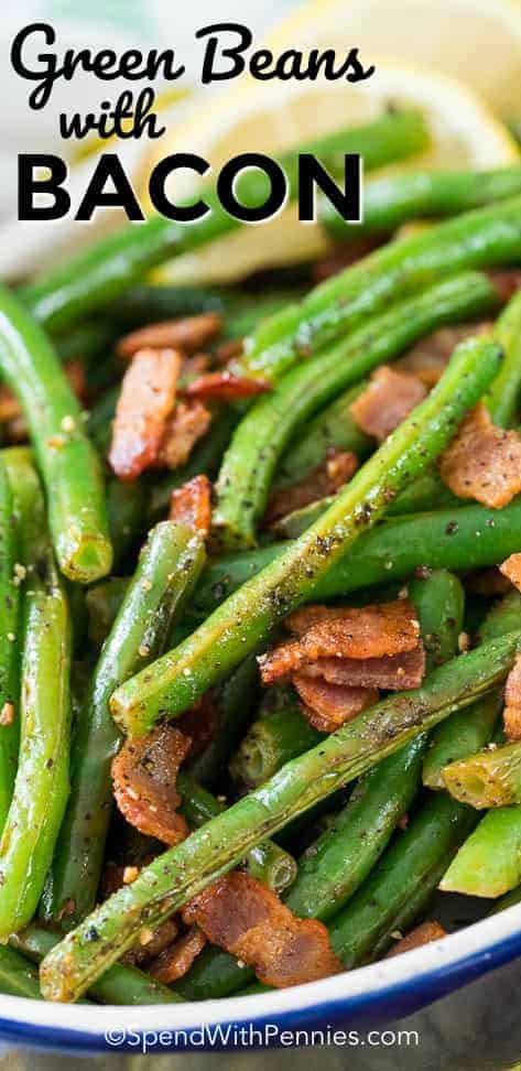 Green Beans with Bacon with a title