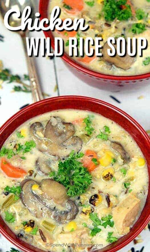 This Creamy Chicken Wild Rice Soup is one of the best I've ever had! It's loaded with a generous amount of chicken, has a great combo of veggies and it uses a wild rice blend instead of plain old wild rice. This recipe is flavorful, filling, and full of creamy goodness. It’s pure comfort food. #spendwithpennies #souprecipe #easymeal #chickensoup #creamsoup #simpledinner