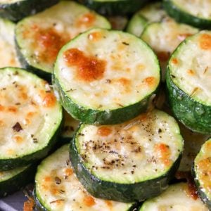 Pile of Baked Zucchini on a plate