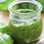 Herb Basil Pesto in a glass jar
