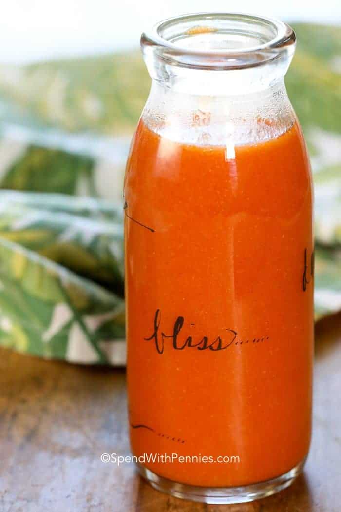 Hot Buffalo sauce in a bottle