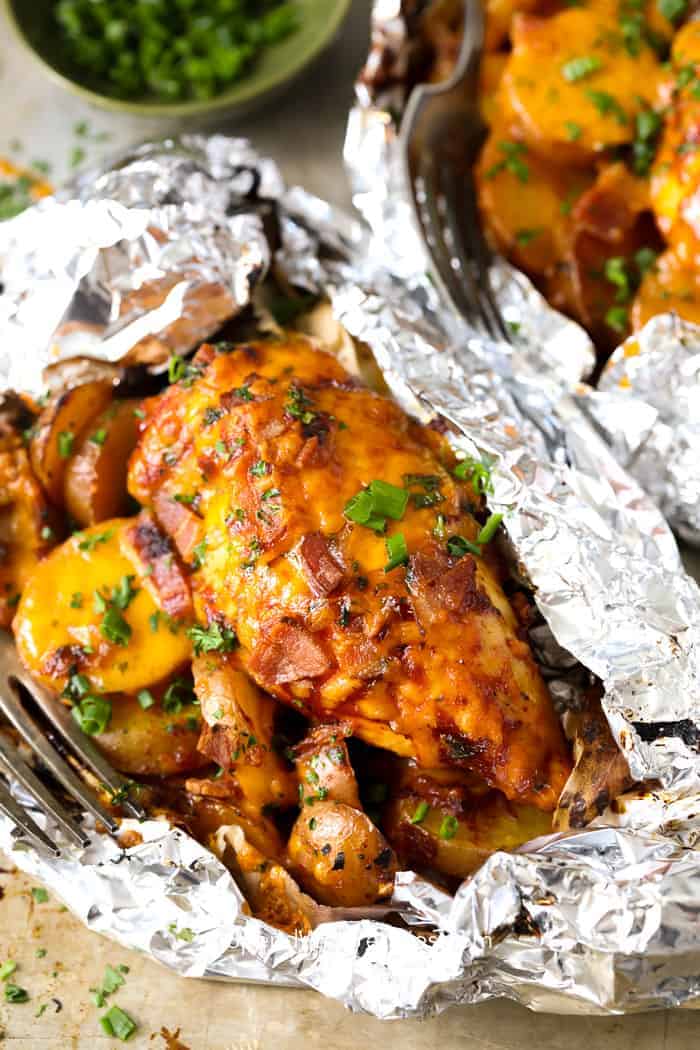 Barbecue Chicken Foil Packets - Spend With Pennies