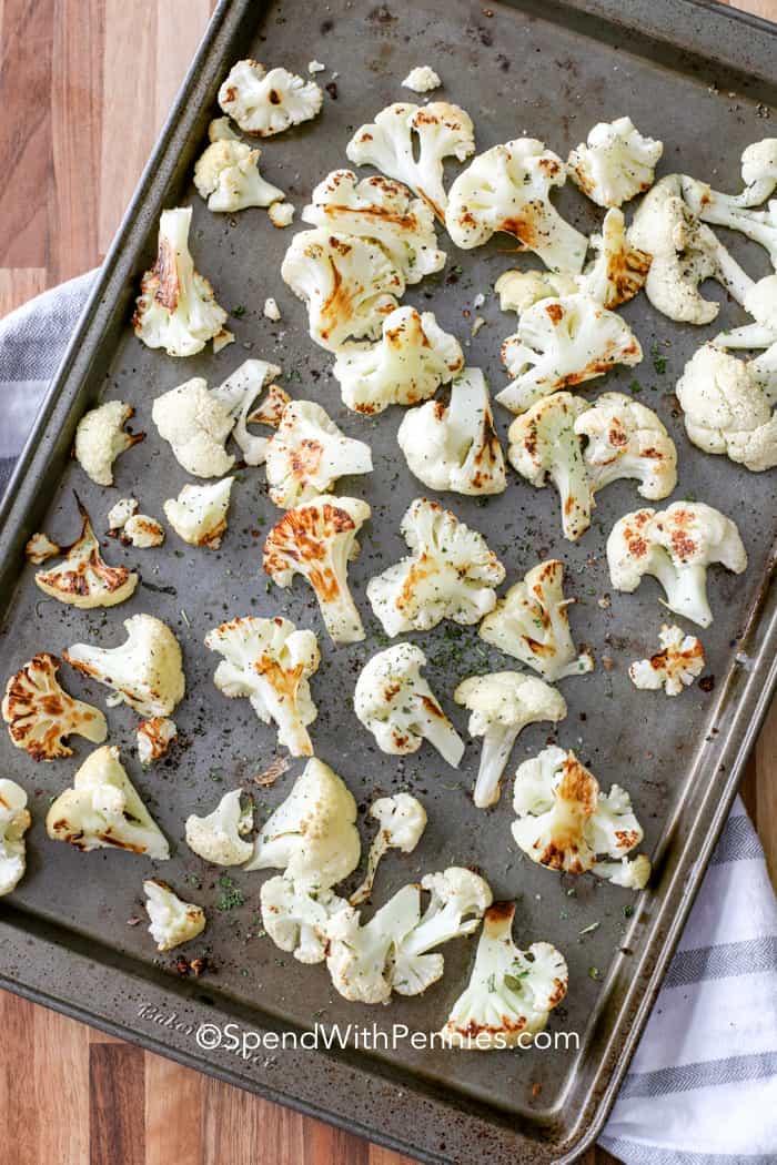 Roasted Cauliflower on a sheet pan