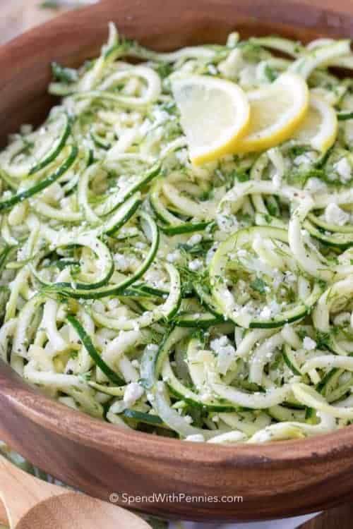Zucchini Salad (spiralized) Spend With Pennies