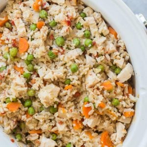 crockpot chicken and rice overhead
