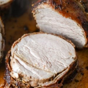 Sliced Bacon Wrapped Pork Tenderloin